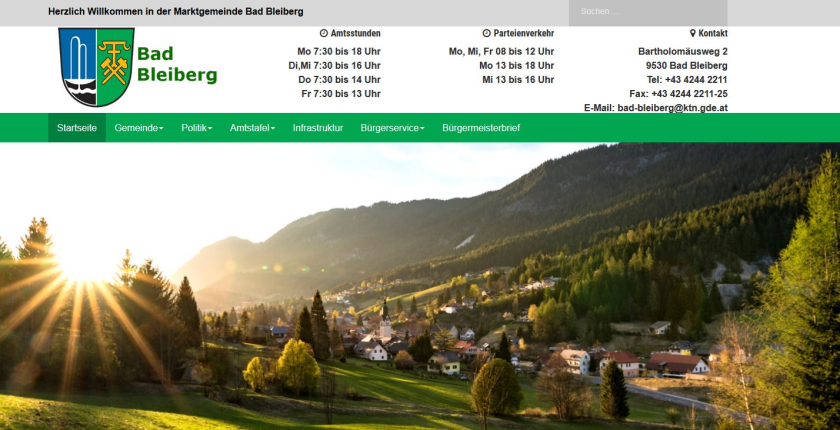 Neue Webseite für Bad Bleiberg