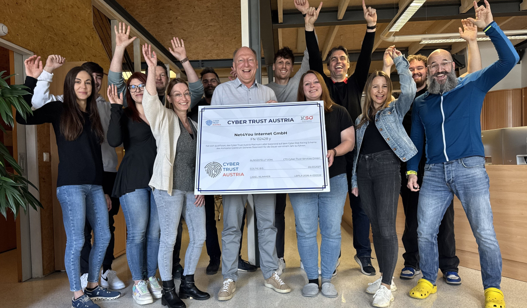 Höchste Auszeichnung für Cybersicherheit: Net4You erhält Cyber Trust Austria Platinum-Label / Fotocredit: Cyber Trust Austria